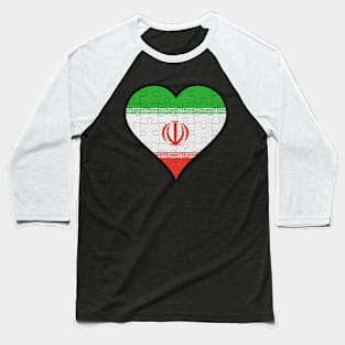 Iranian Jigsaw Puzzle Heart Design - Gift for Iranian Persian With Iran Roots Baseball T-Shirt